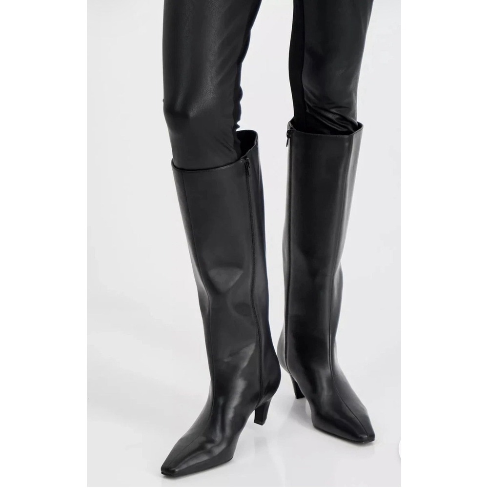Women's Wide Calf Boots with Kitten Heel in Black Size 11 NWT INC Concepts